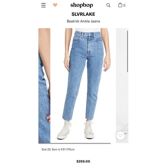 SLVRLAKE BEATNIK ANKLE JEANS HIGH RISE WOMEN SIZE 28 - Picture 2 of 16